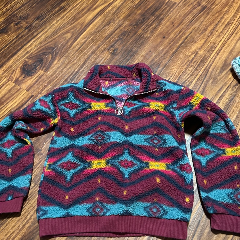 Patterned Half-Zip Sweater - Multicolor